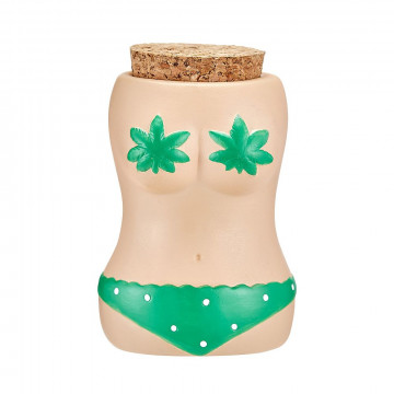 bikini stash jar - green bikini