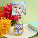 Hand Painted Ceramic Owl design place card/photo holders