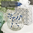 Anchor Nautical Themed clear glass round globe candle holder